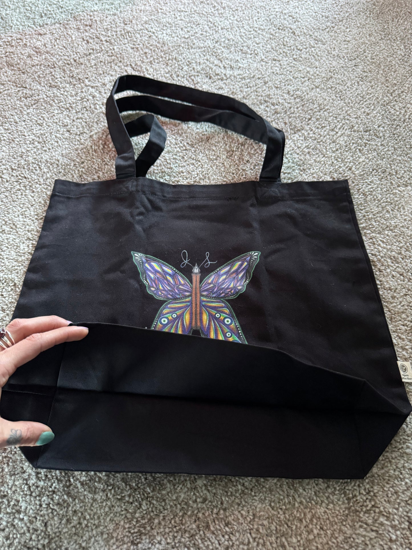 butterfly branded tote bag (spacious & sturdy)