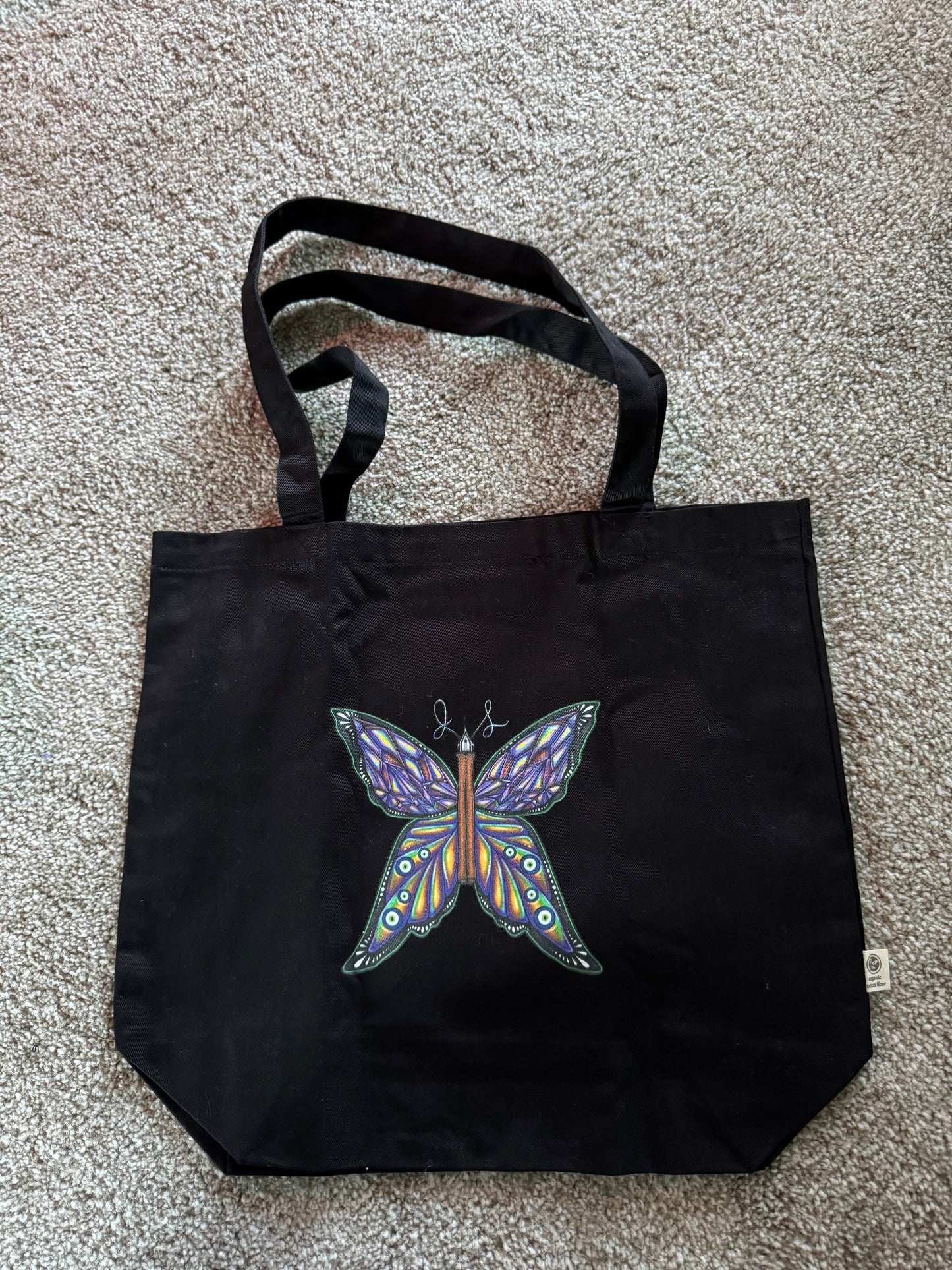 butterfly branded tote bag (spacious & sturdy)