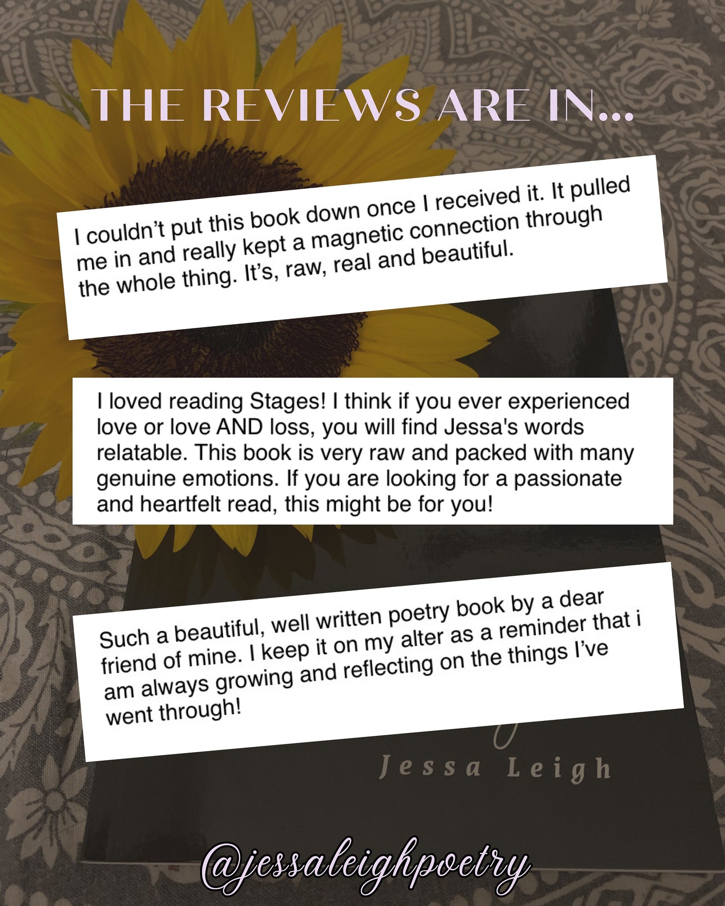 Stages by Jessa Leigh (( signed poetry book with a butterfly sticker and personalized note ))