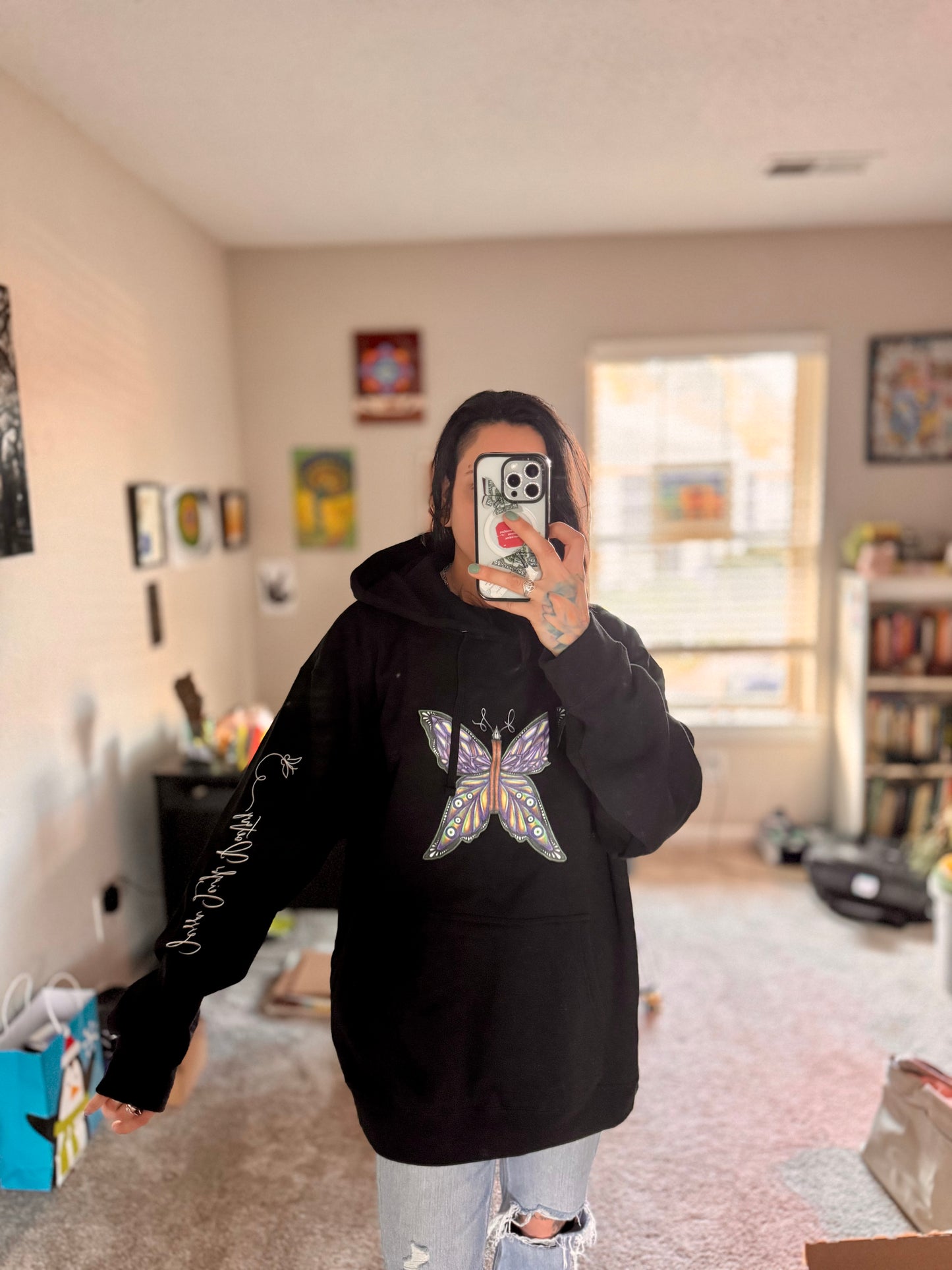 butterfly all gender midweight hoodie // Jessa Leigh Poetry