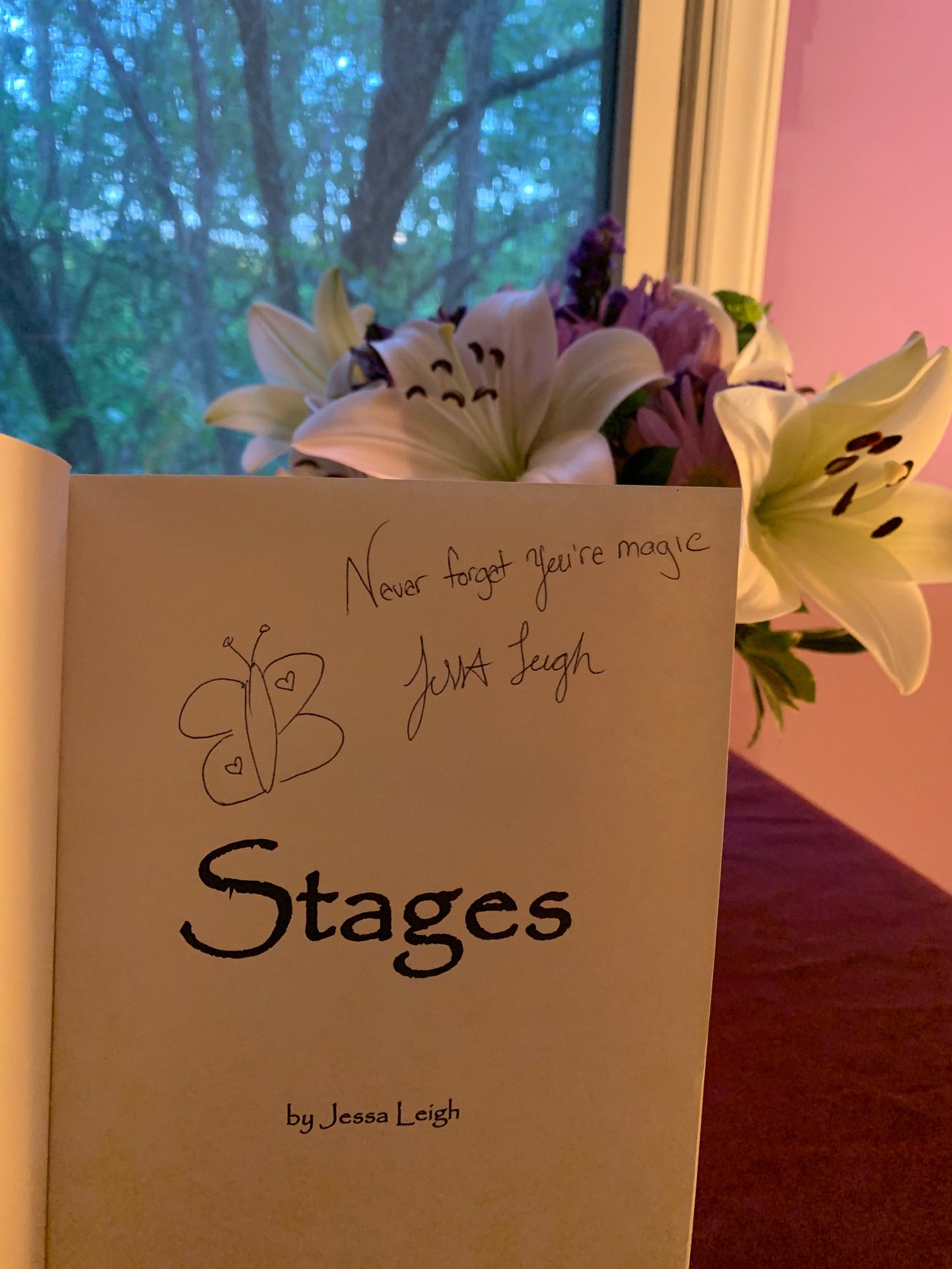 Stages by Jessa Leigh (( signed poetry book with a butterfly sticker and personalized note ))