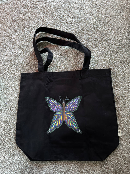 butterfly branded tote bag (spacious & sturdy)